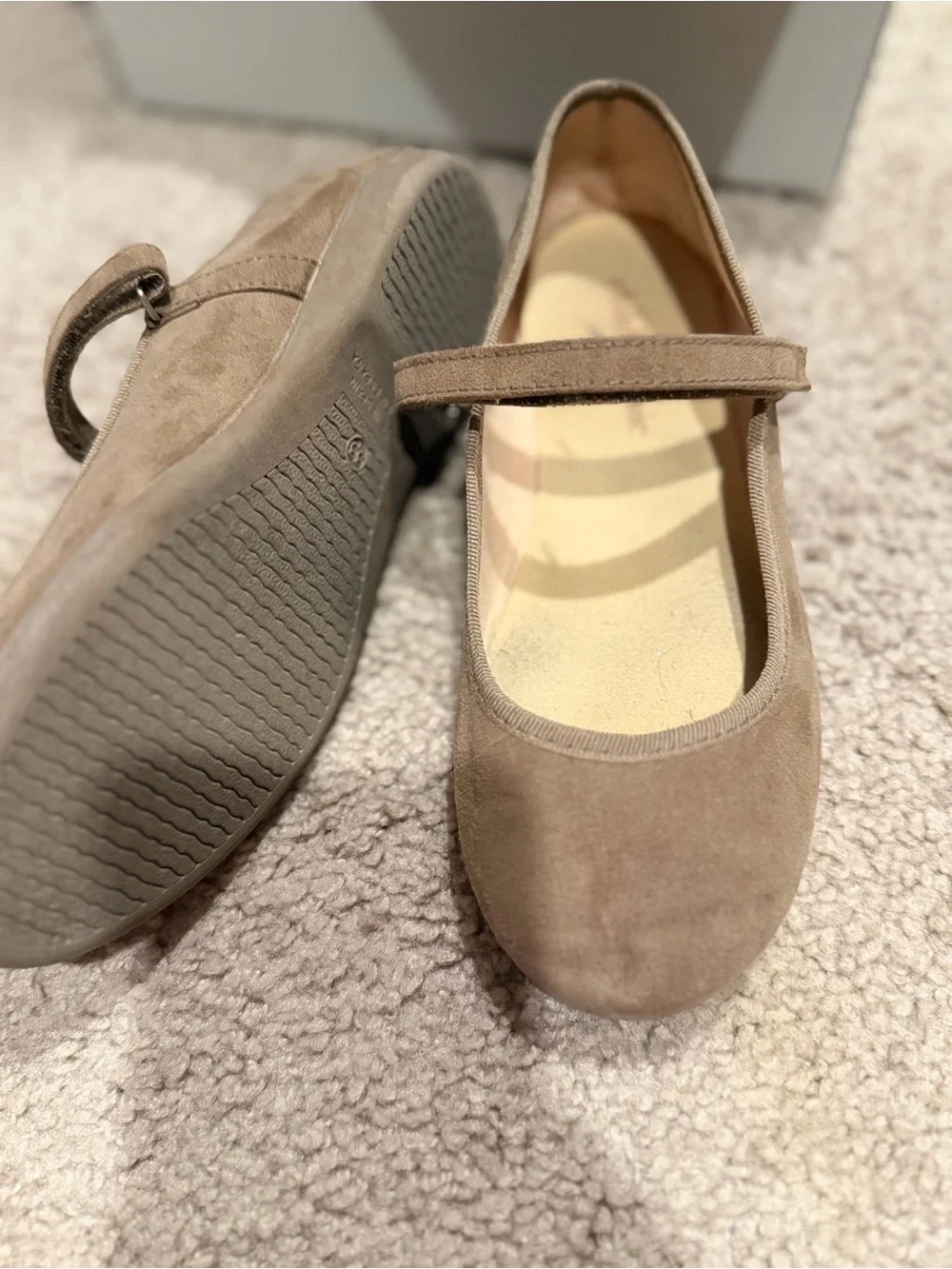 Childrenchic Suede Taupe Mary Jane Shoes for Kids
